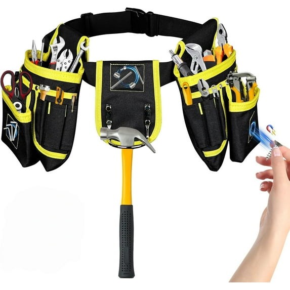 Behome Tool Belt, 26 Pockets Heavy Duty Tool Pouch, Detachable Adjustable Uti…