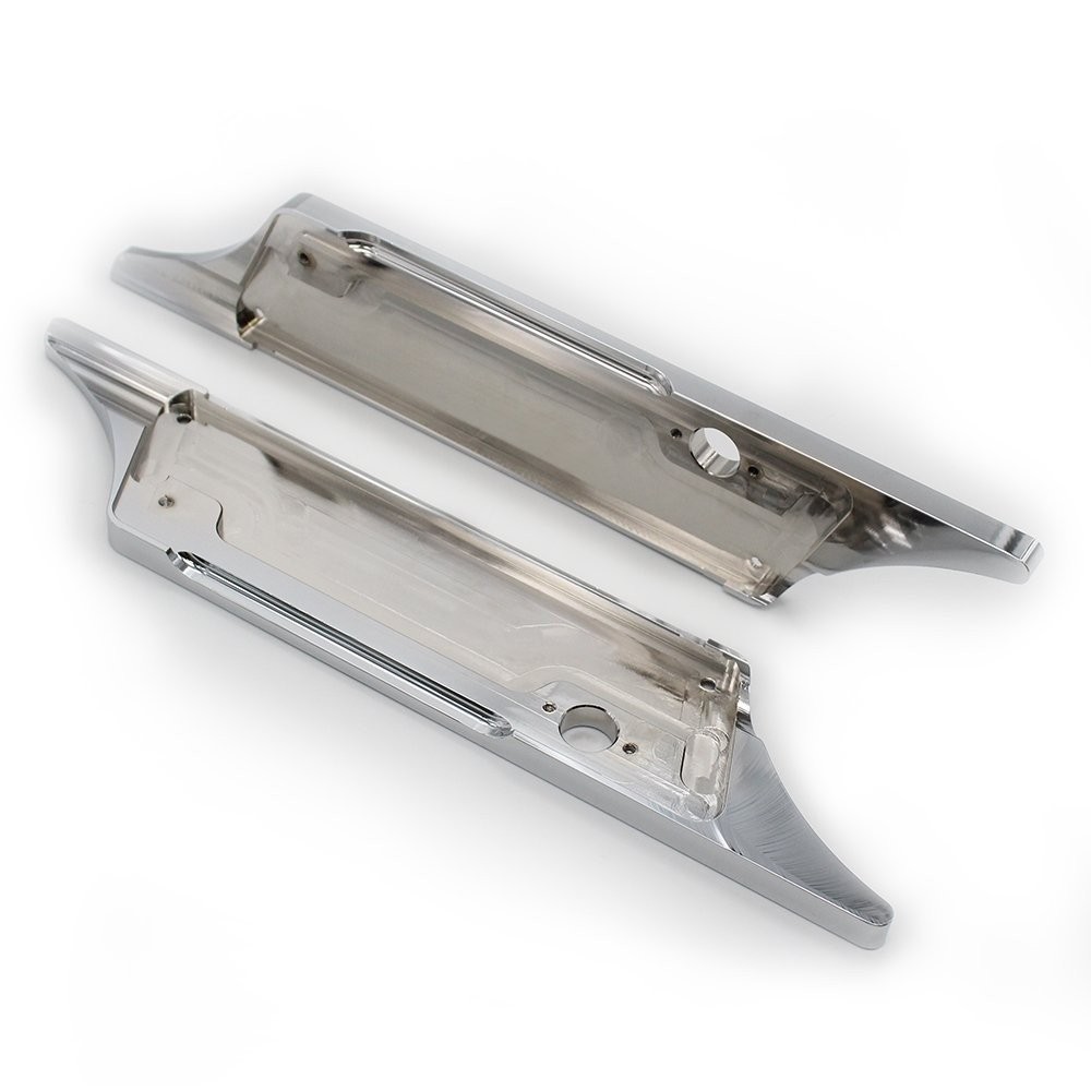 XKMT-Triple Chrome CNC Machined Hard Billet Aluminium Saddlebag Latch Covers …