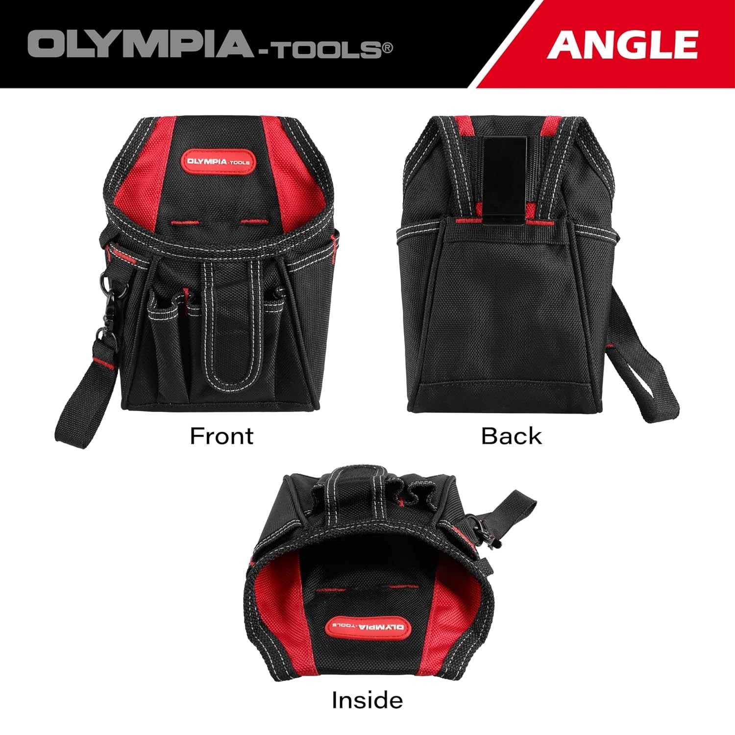 7 Pocket Tool Pouch Bag with Belt Clip Organizer for Mechanics Workshop