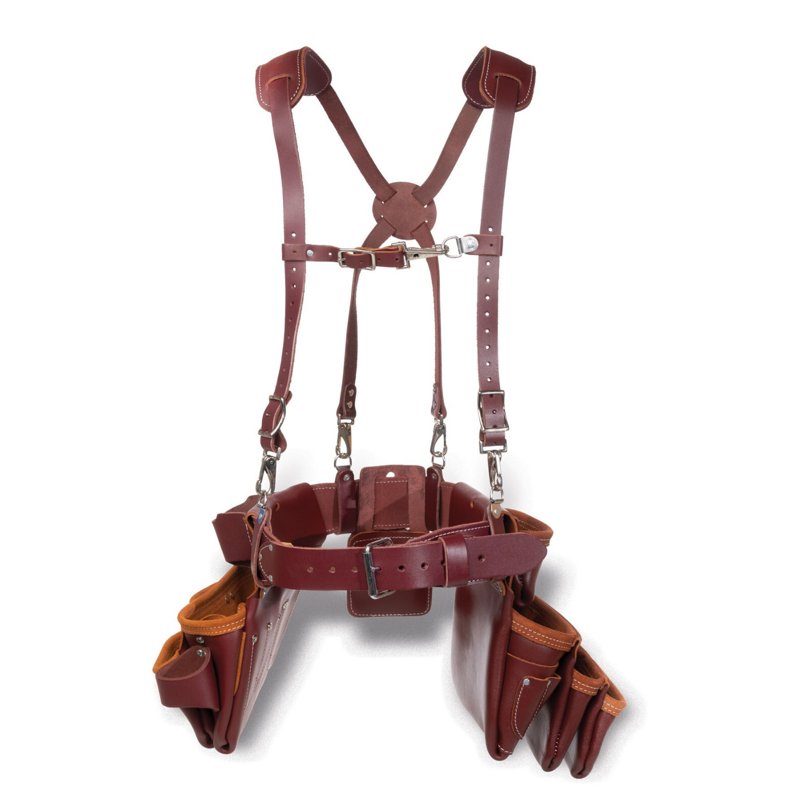 SiteGear Lether 7-Pouch Pro Tool Belt Rig With Shoulder Straps