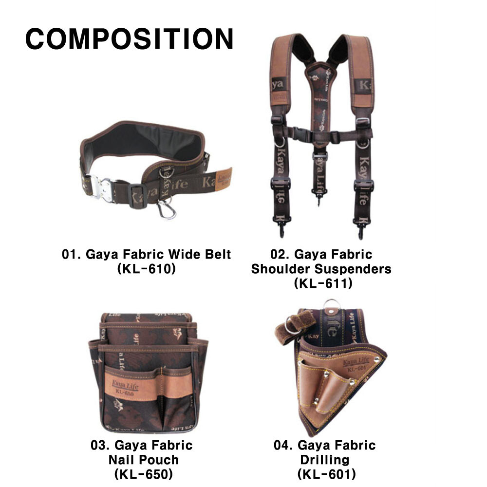 [Express] Kaya life KL-600 Work Tool Suspender Belt Set Drill Pouch Holder