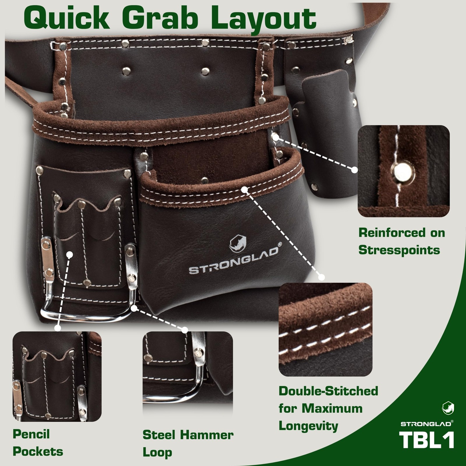 STRONGLAD Tool Belt – Carpenter Tool Belt – Electrician Tool Belt, Electrician T