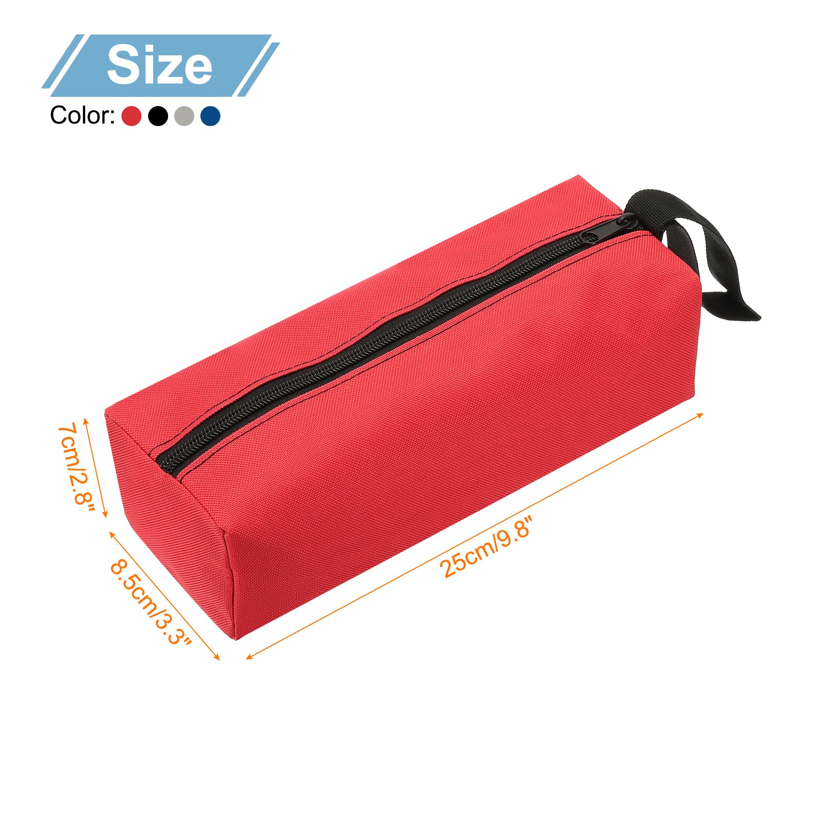 4pcs Zipper Utility Tool Bag 9.8×3.3×2.8 Inch Multi-purpose Tote Bag 4 Color
