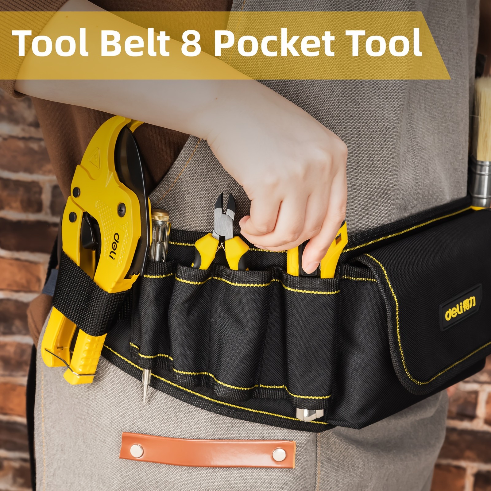 Steelite Tool Belt 8 Pocket Waist Bag Hardware Toolkit Work Organizer