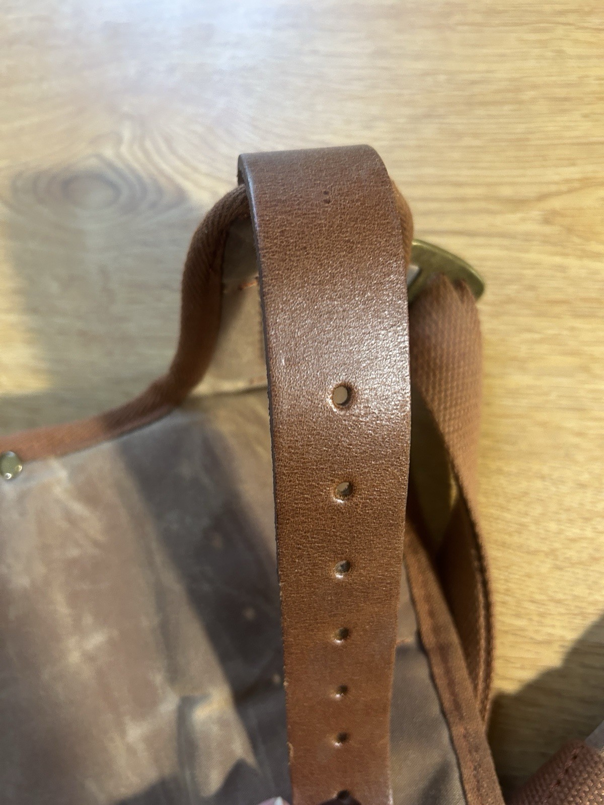 TourbonFramers Carpentry Tool Belt Pouch Harness Rig Canvas Leather Brown