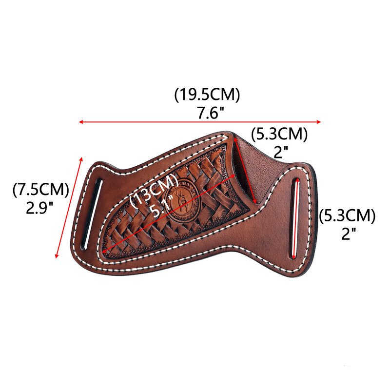 TOURBON Slanted Pancake Knife Sheath Fixed Blade Belt Holster Hunting Camping
