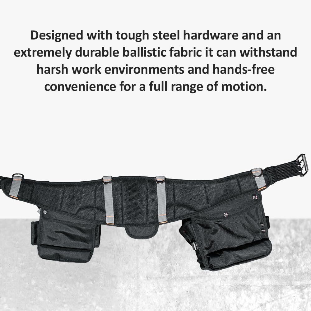 WOLF WTB300 Heavy-Duty Tool Belt with Pouch for Contractors & Electricians