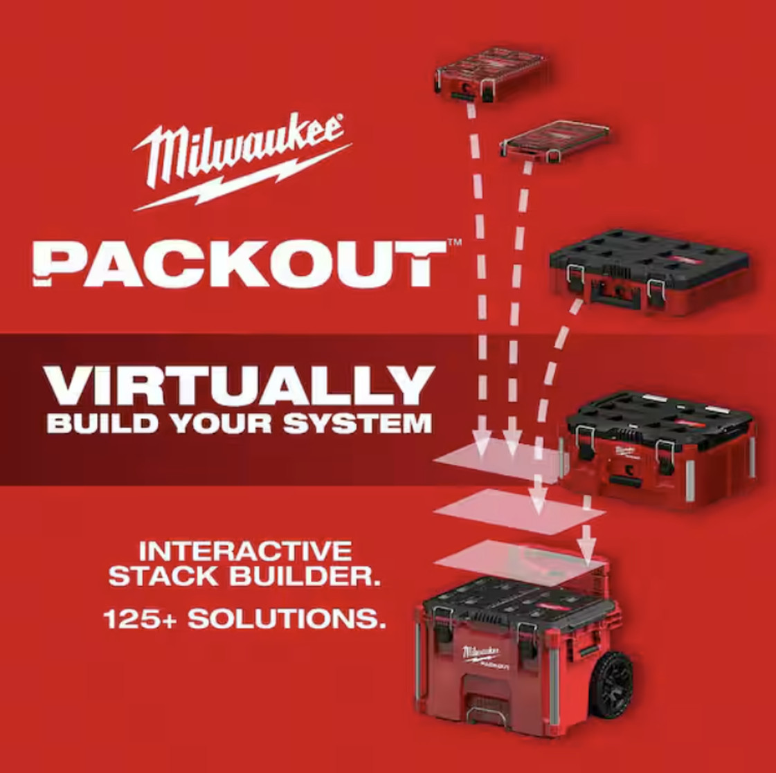 Milwaukee PACKOUT 15 in Tool Bag Tote Red Black 1680D Ballistic