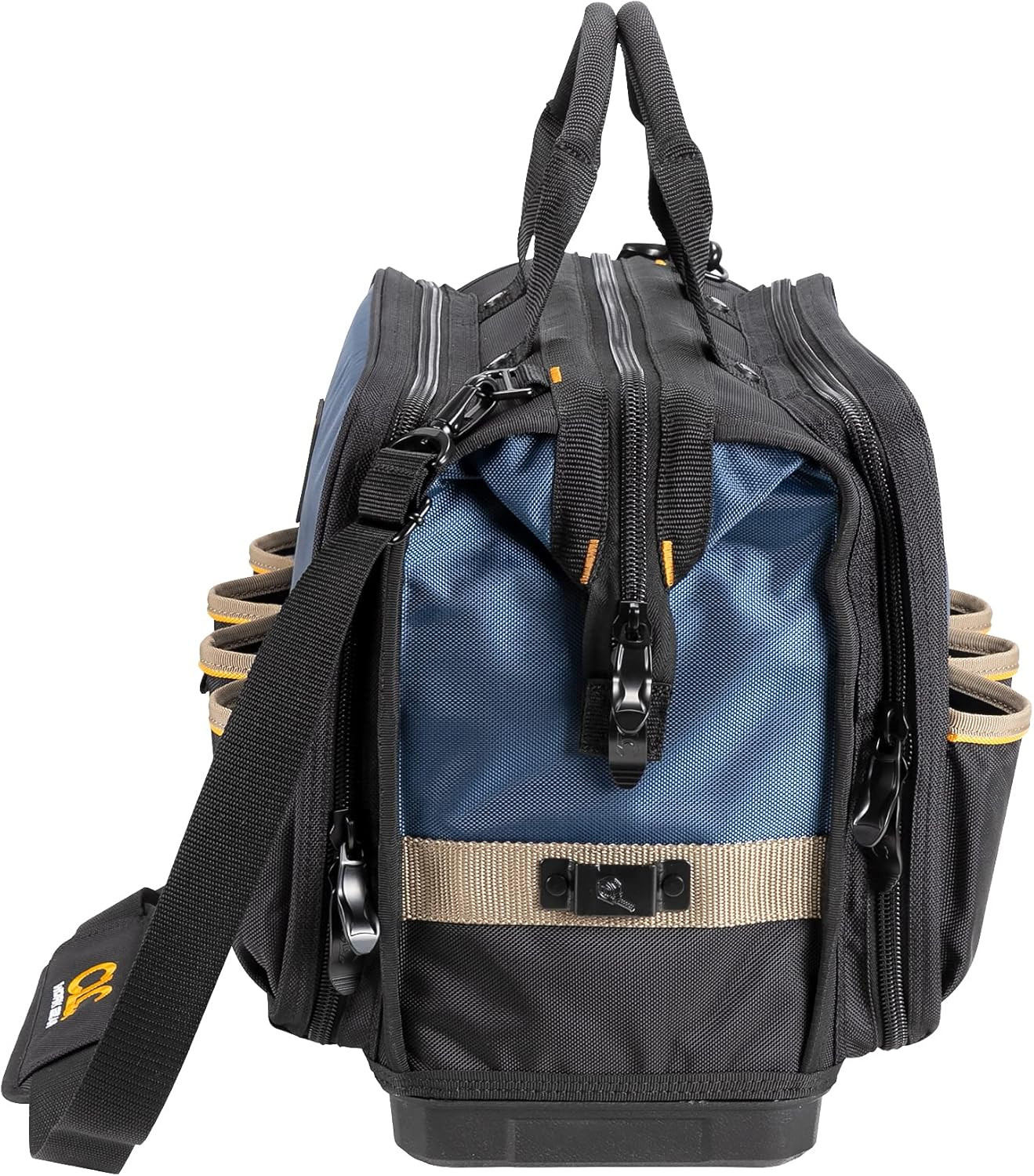 CLC 17″ Multi-Compartment Tool Bag with Molded Base – Black/Blue