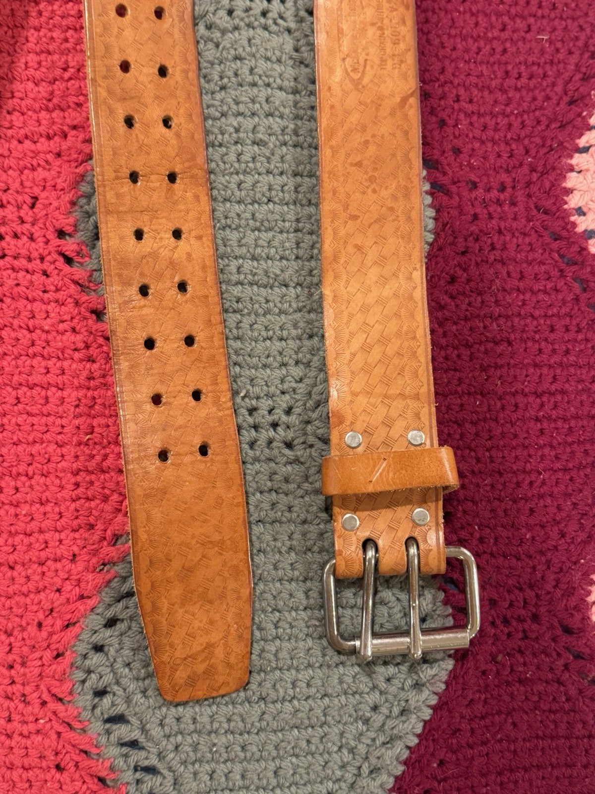 Work Belt McGuire-Nicholas Cowhide Leather With Roller Heavy Duty Buckle 40”