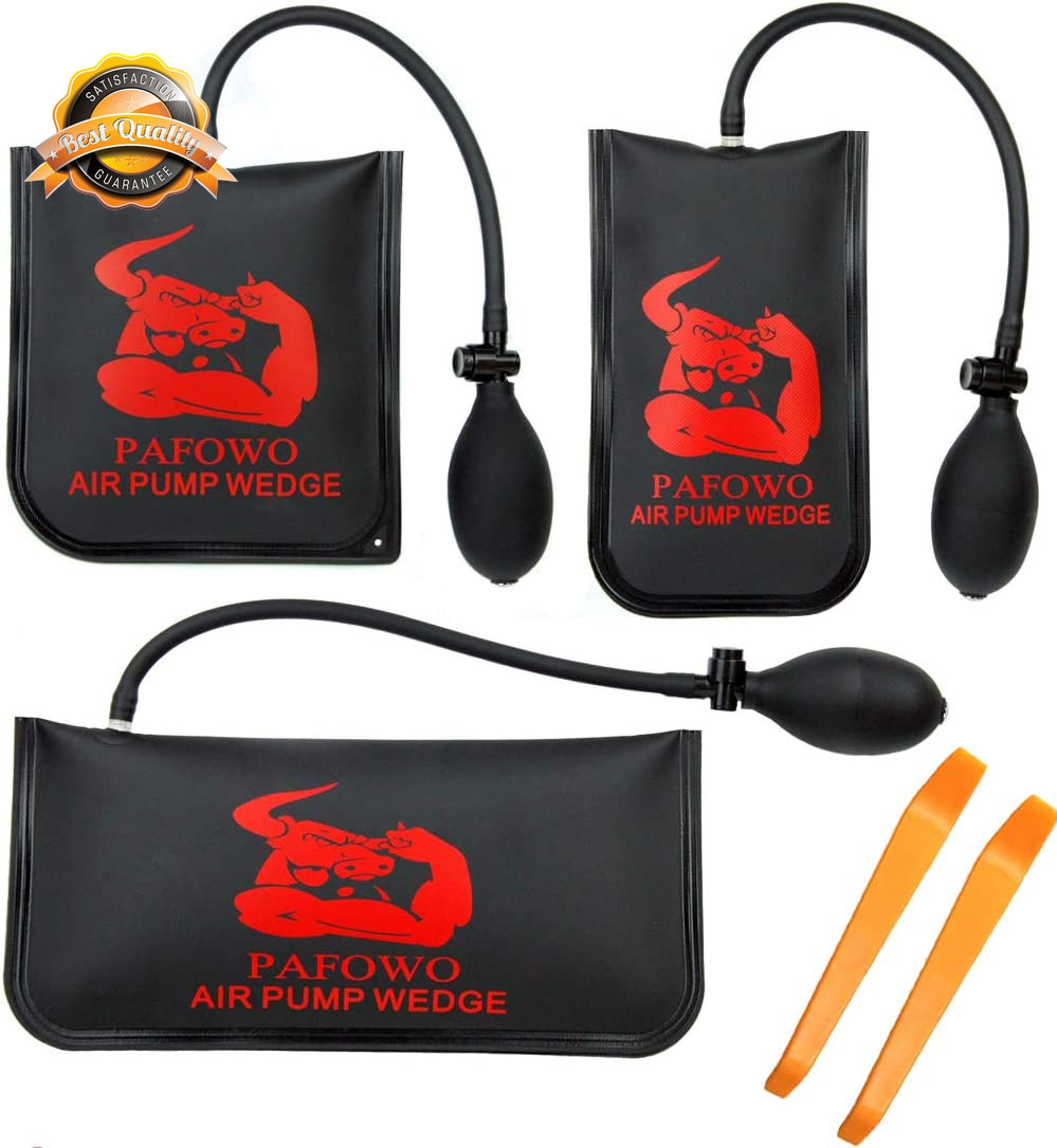 3pc Air Wedge Bag Pump 300lb Rating Inflatable Shim Leveling Tool Kit