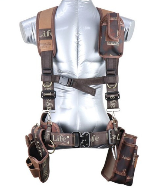 KAYALIFE KL-600 Work Tool Belt Set Suspenders Drill Pouch Made in Korea
