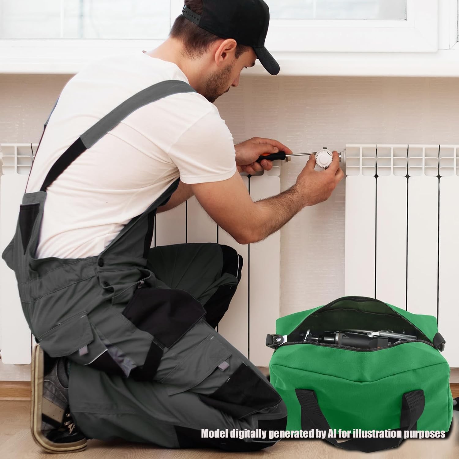 Small Tool Bag,Close Top Wide Mouth Tool Organizer Bag,Large Capacity Tool Ba…