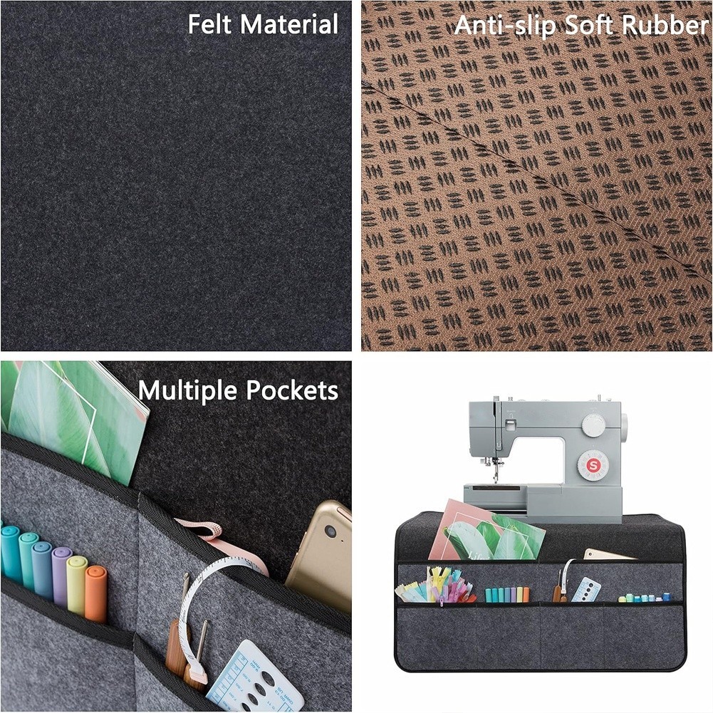 60x60cm Foldable Sewing Machine Pad Felt with Six Compartments for Table Use