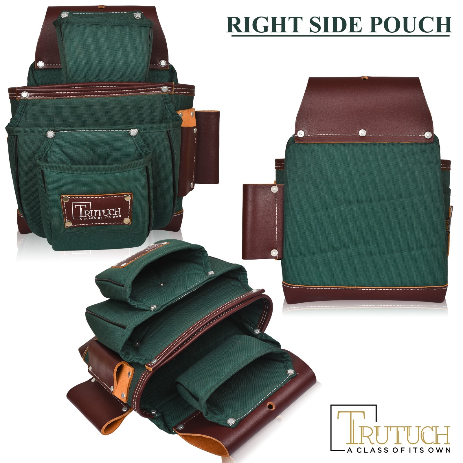 TRUTUCH Nylon and Leather Tool Belt | Framing Tool Bags | Nylon Tool Pouch