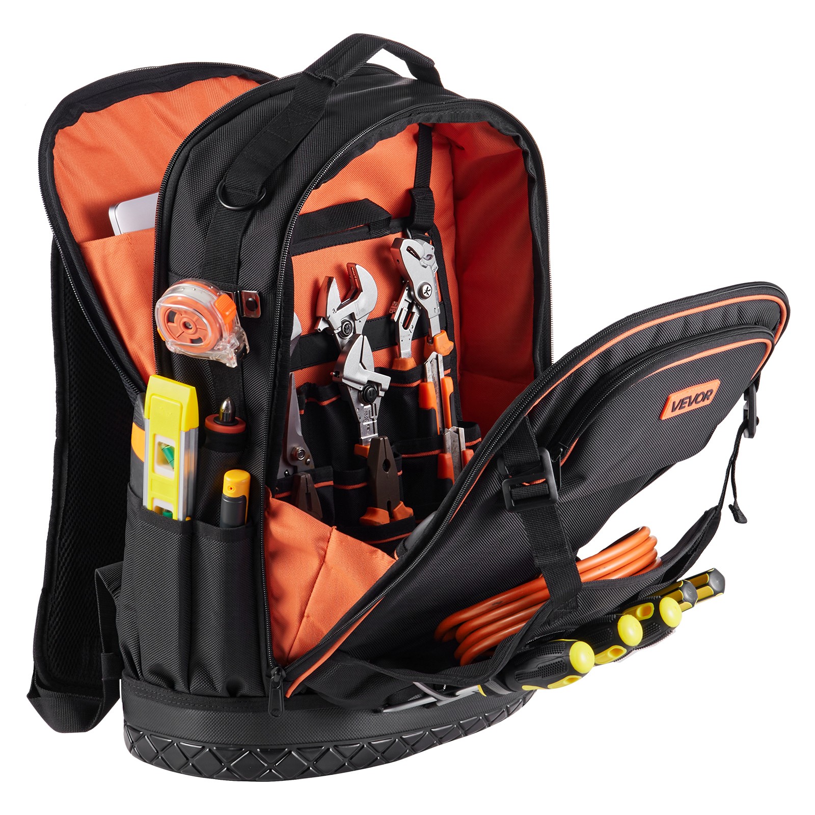 VEVOR Tool Backpack with Tools 65 Pockets Tear-resistant Jobsite Backpack