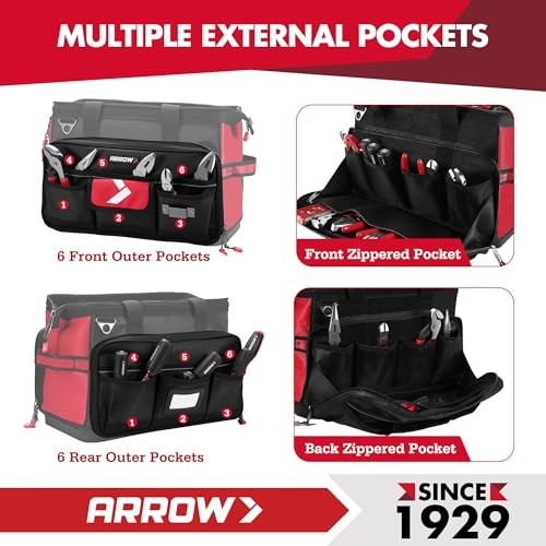 17″ Large Tool Bag with 36 Multipurpose Pockets – Tool Bags for 17 Inch