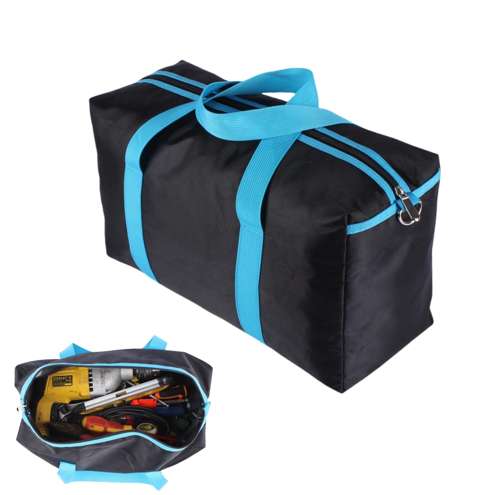 Wide Mouth Tool Bag, Heavy Duty Tool Bag for Men, High Capacity Tool Tote Bag…