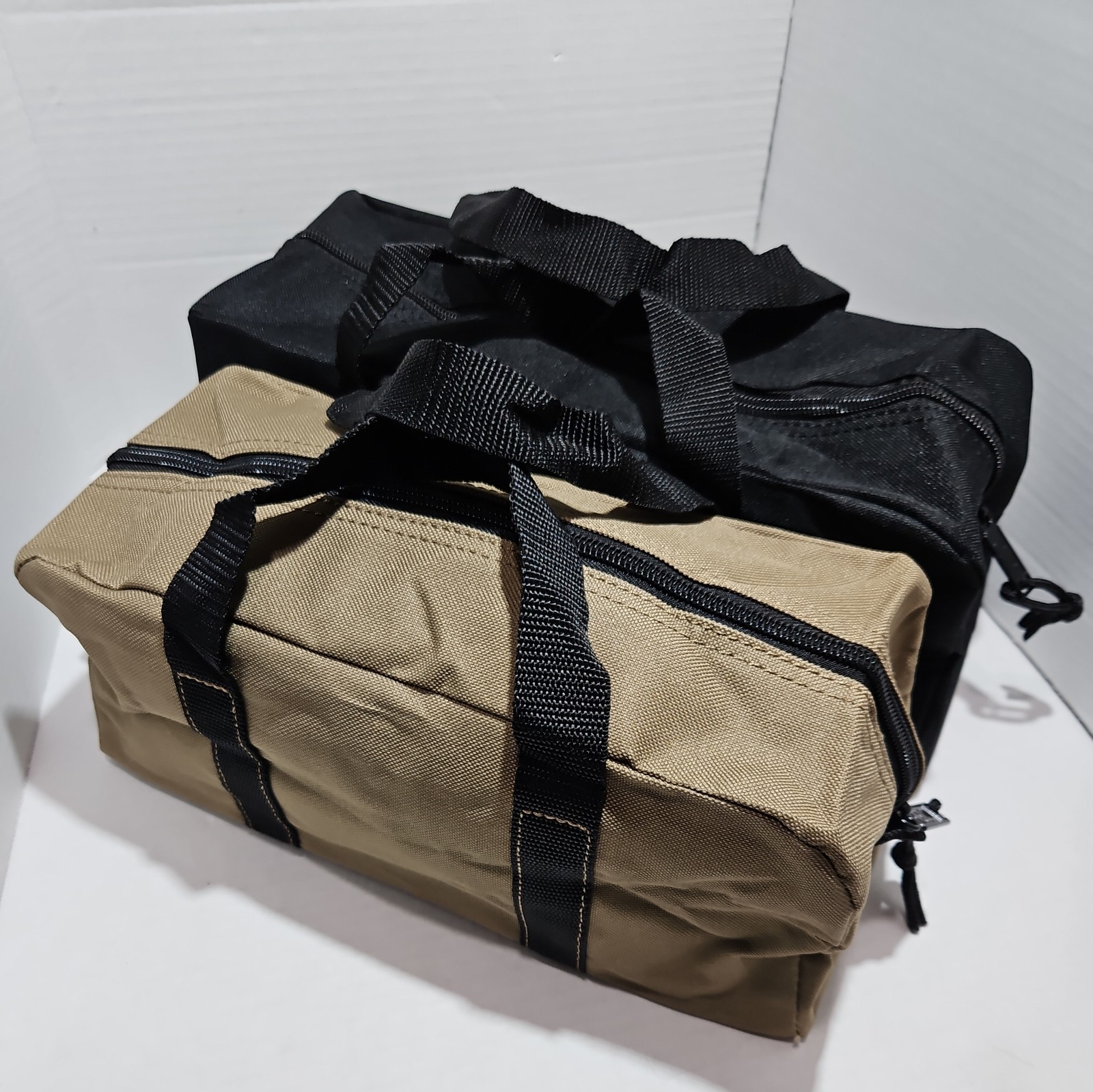 2 multi-purpose bags CLC Work Gear Tool Works Black and Tan Zipper Closure