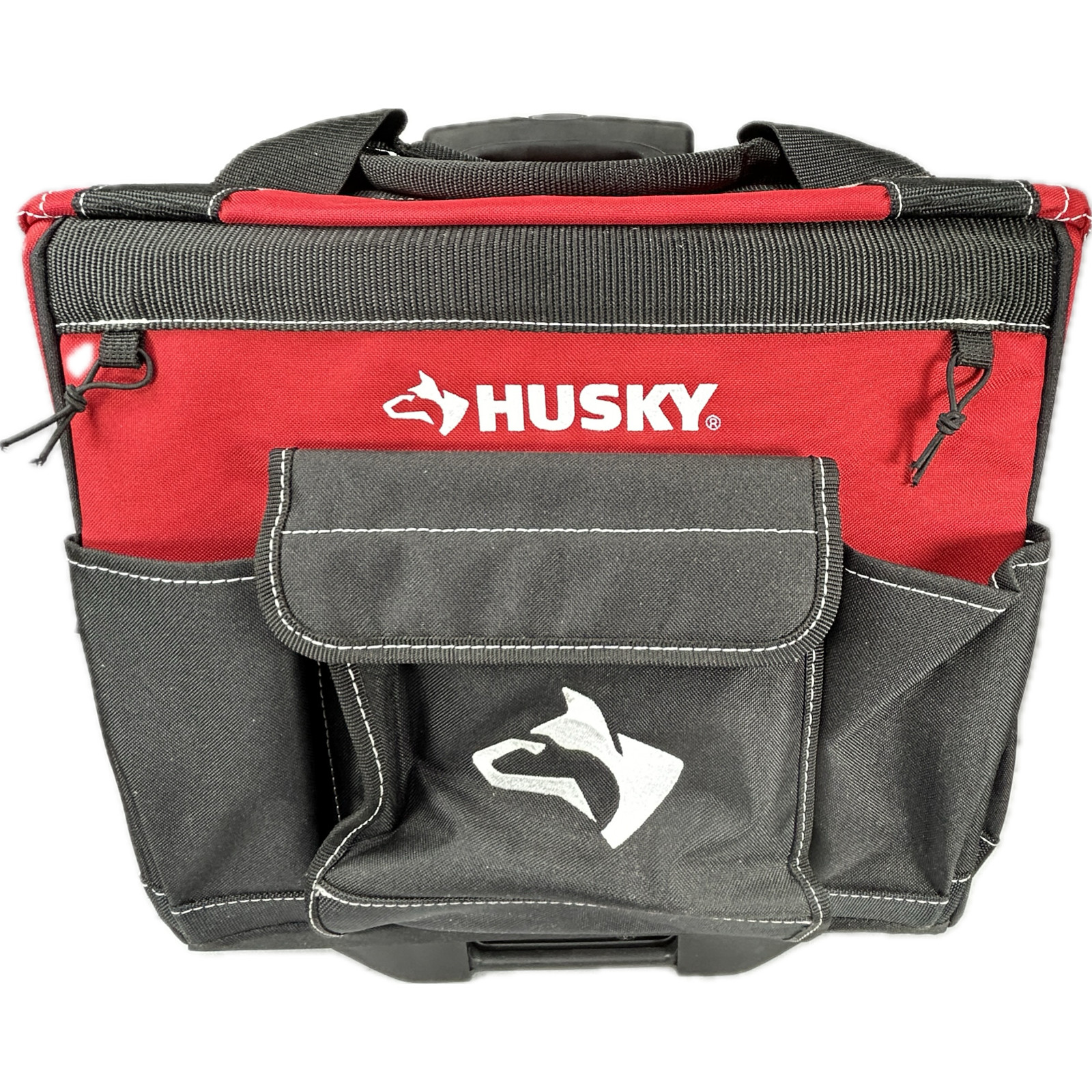 Husky 14 In. Rolling Tool Bag with 13 Pockets Red & Black