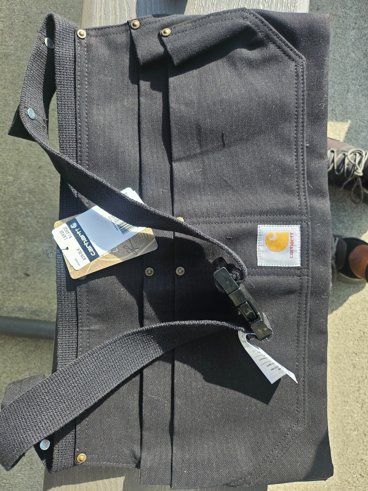 Carhartt Tool Apron Nail Pouch Black Duck Canvas Adjustable Belt New With Tags