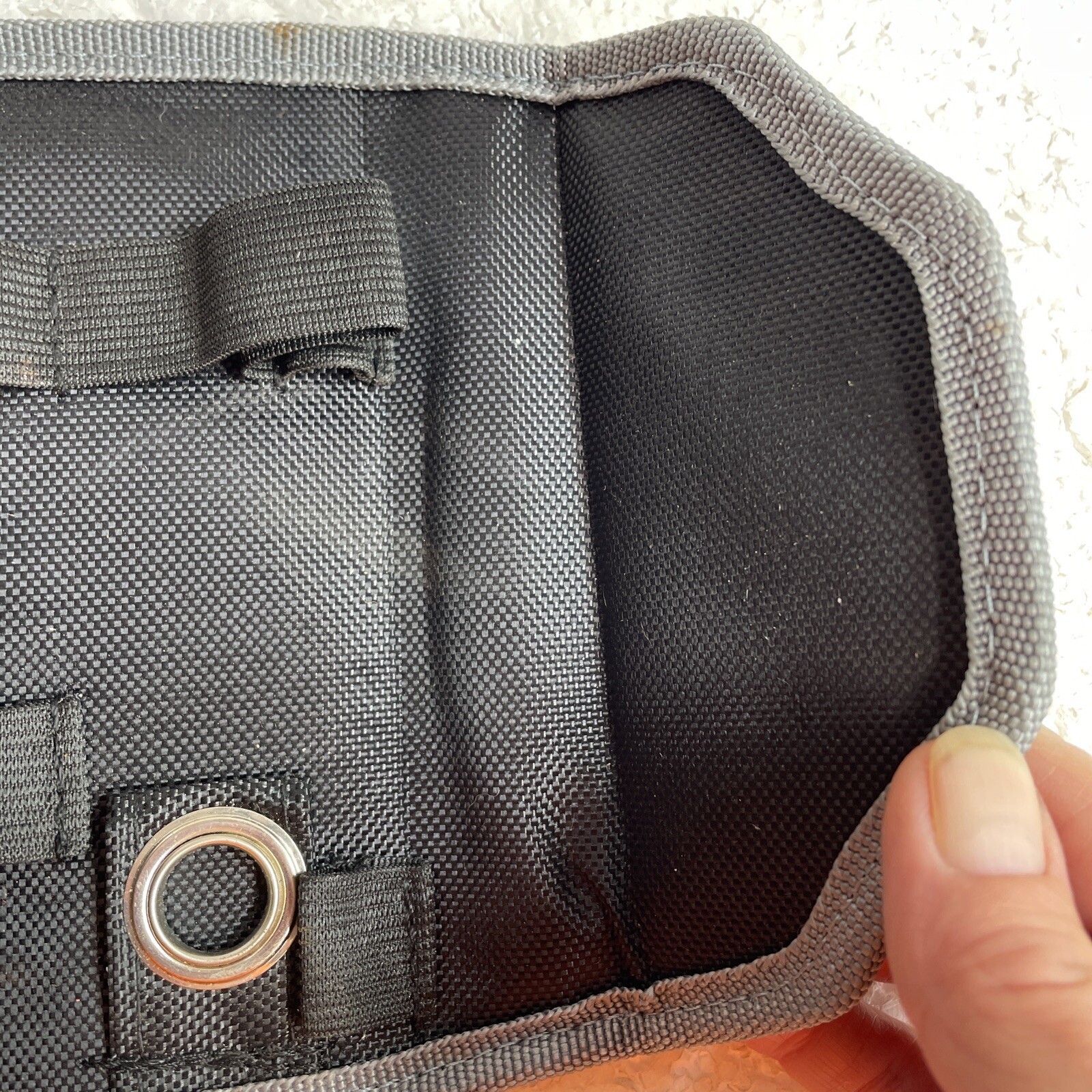Kobalt Multi Tool Belt Clip on Pouch – Used, Black, Hook and Loop, With Few Bits