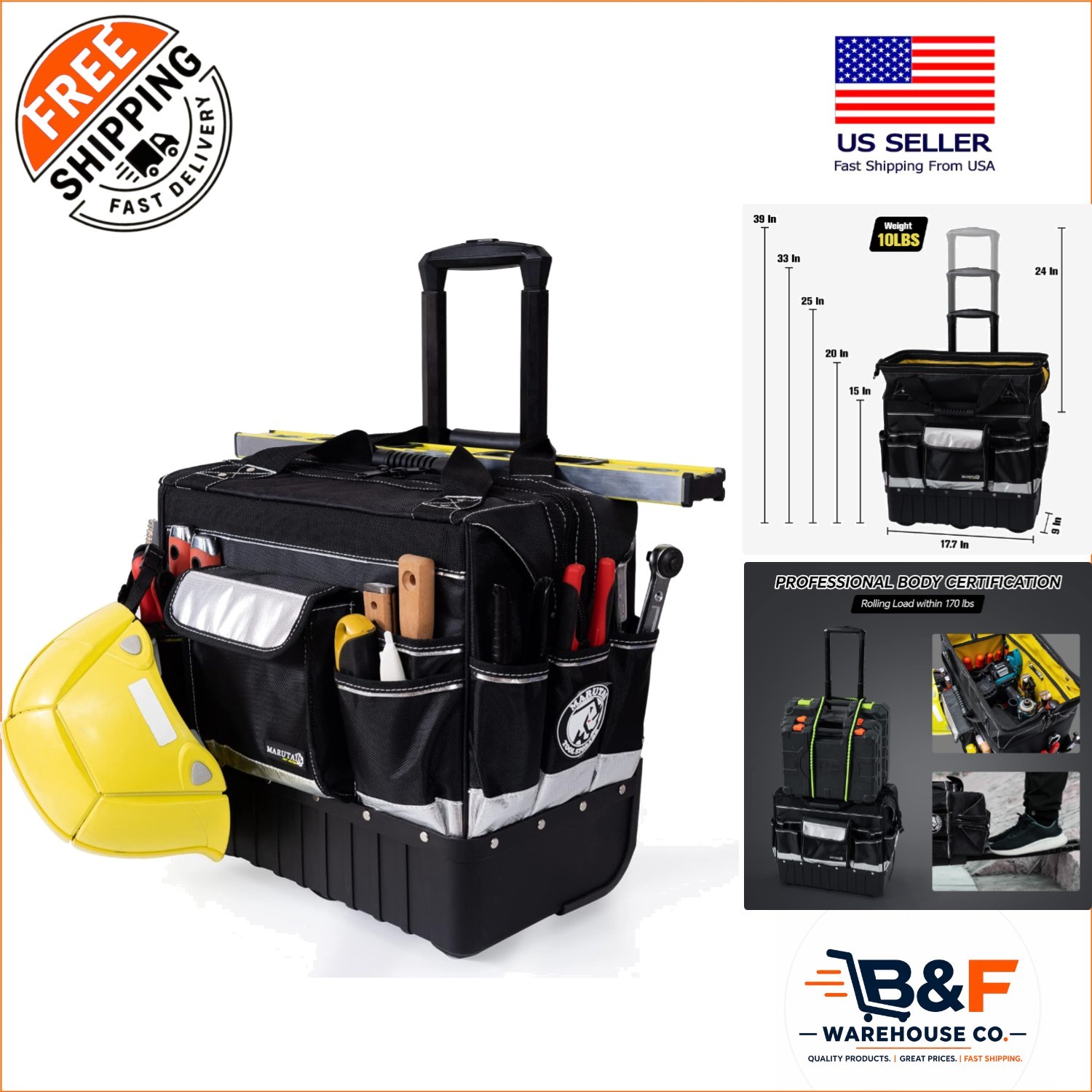 Durable 18» Tool Bag with Large Wheels – Waterproof for Ultimate Protection