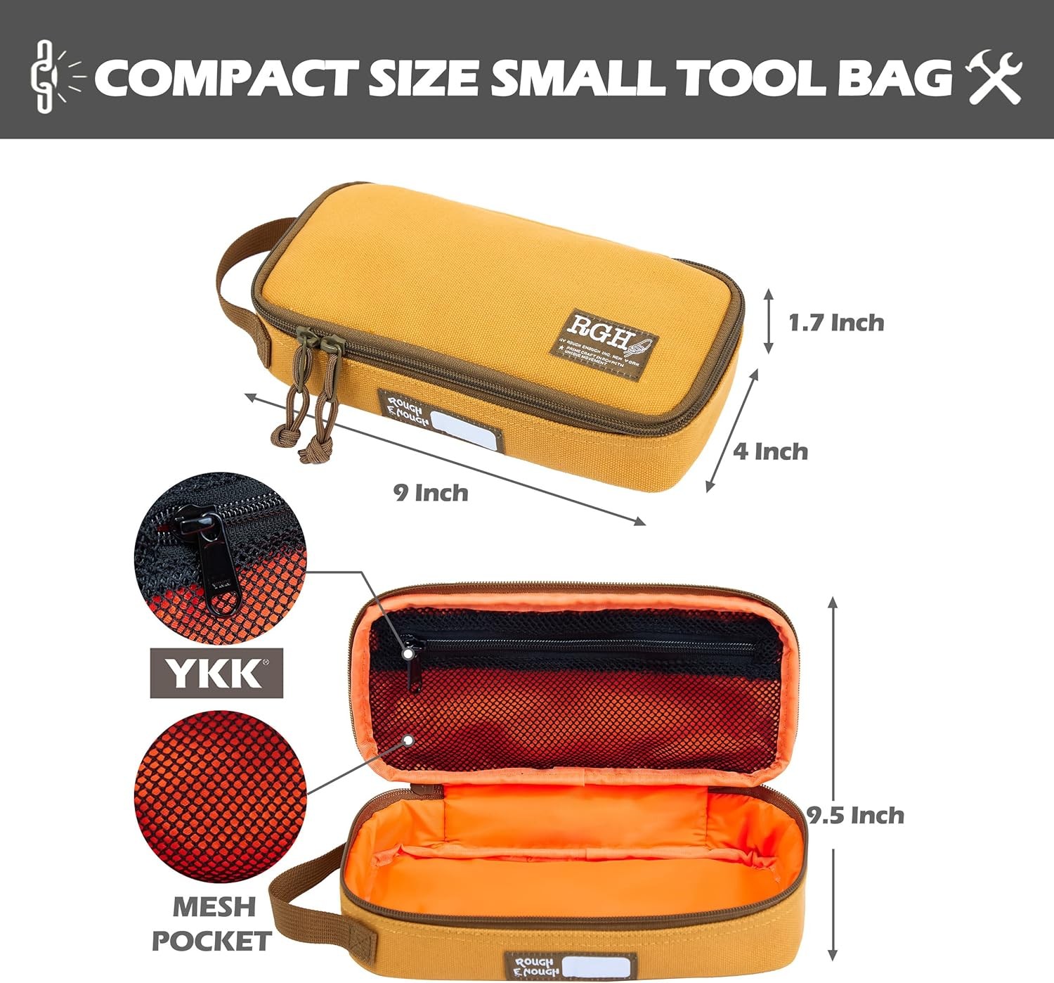 Rough Enough Canvas Tool Bag Small Zipper Case