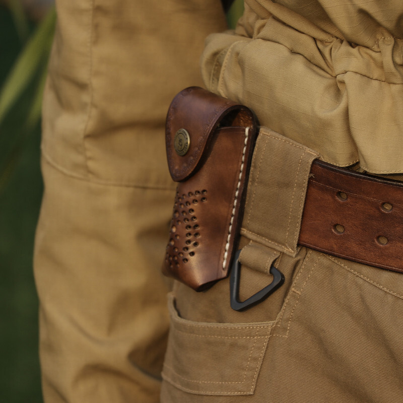 Tourbon Leather Pocket Folding Knives Case Belt Clip Pouch Holster Cover Gift US