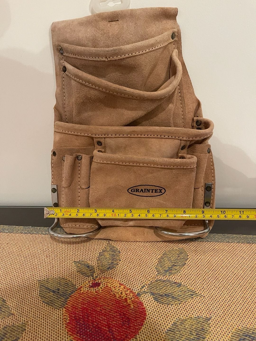 Graintex Suede Leather Tool Pouch with Hammer Holders