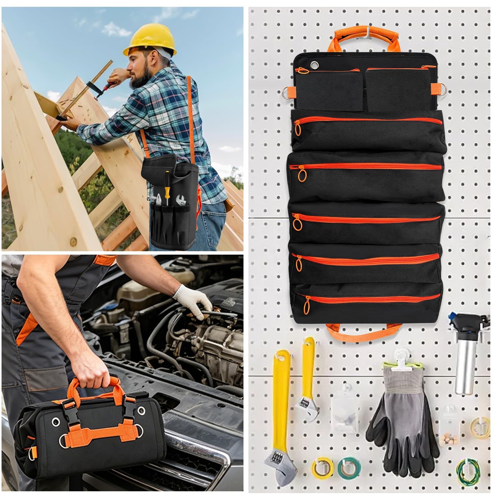 Roll Up Tool Bag,Heavy Duty Tool Storage Large-Capacity, 21.3″*12.6″ Portable…