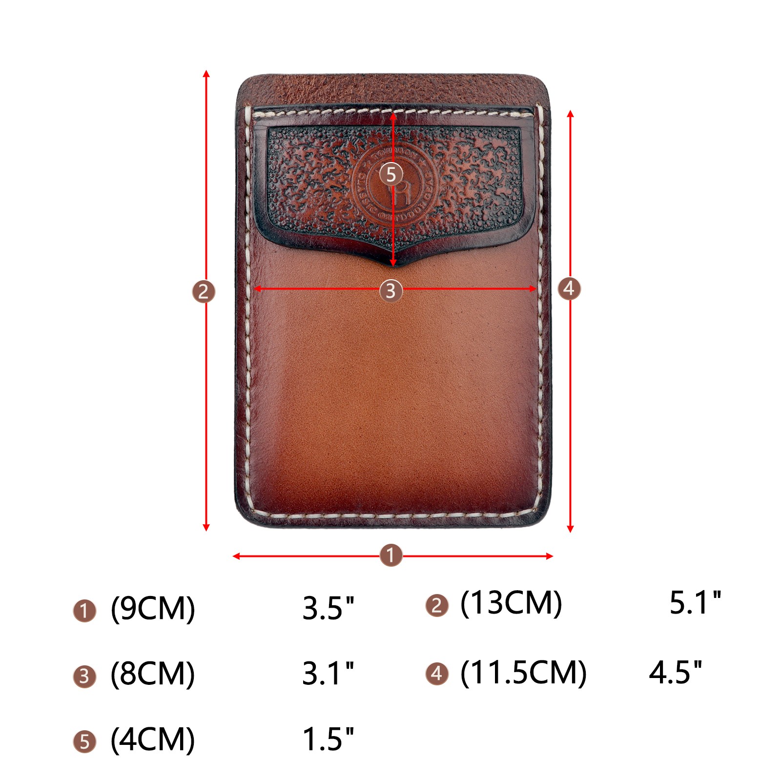 TOURBON Leather Shirt Pocket Pen Organizer Jacket Pouch Gift for Doctors Nurses