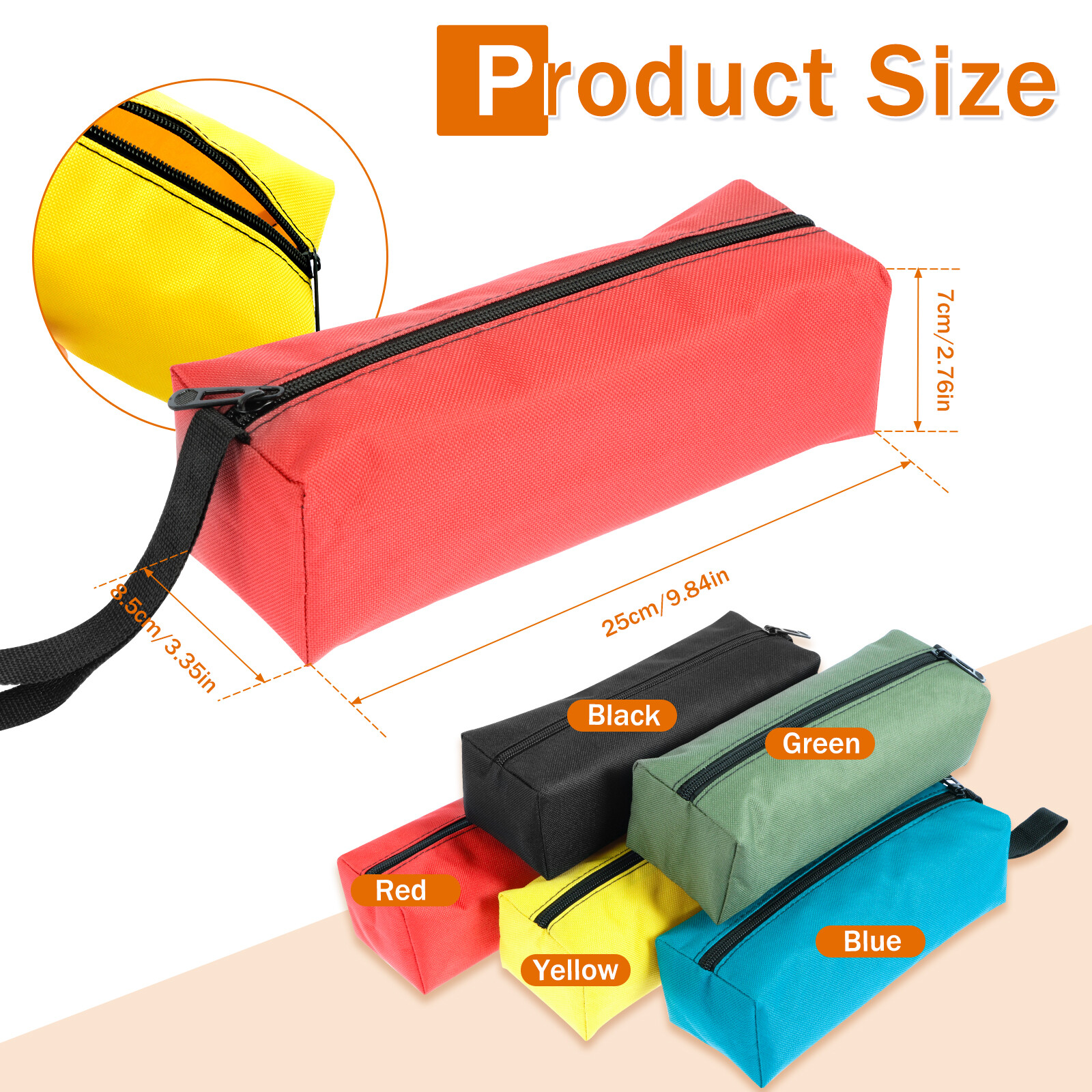 5/10pcs Lot Tool Pouch Canvas Tool Bag Zipper Small Multipurpose Organizer Pouch