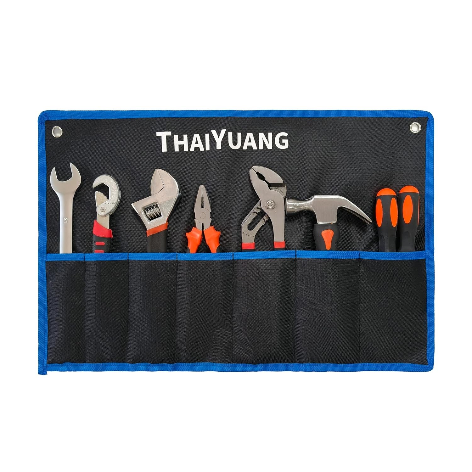 Heavy Duty 7 Pockets Tool Pouch Bag Roll Up Storage Wrench Heavy Duty