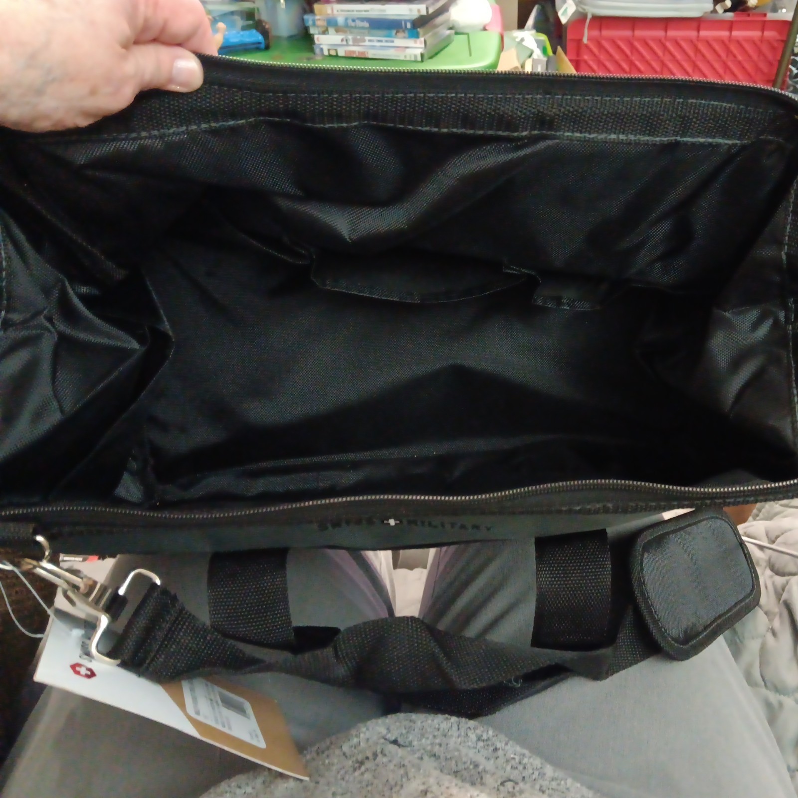 Swiss Military Multi Pocket Tool Satchel Large Black & Gray 16″ Heavy Duty NWT