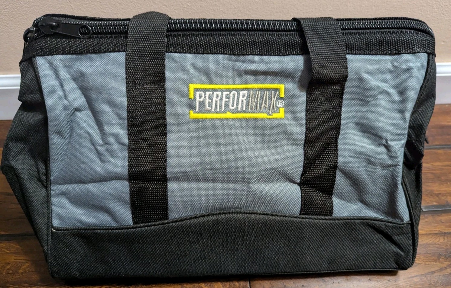 Performax Grey Black Gear and Hardware Tools Bag Dual Handles Heavy-Duty Zipper
