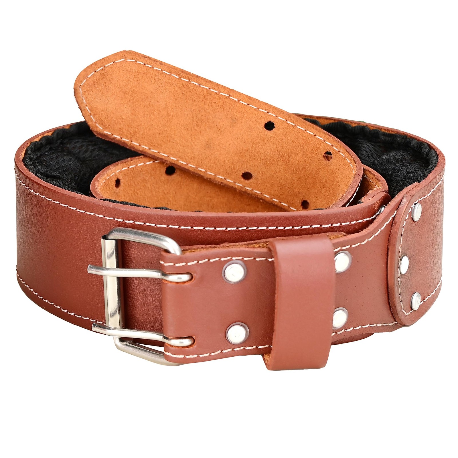 Leather tool belt for men grain leather work belts | 3 inch carpenter constar…