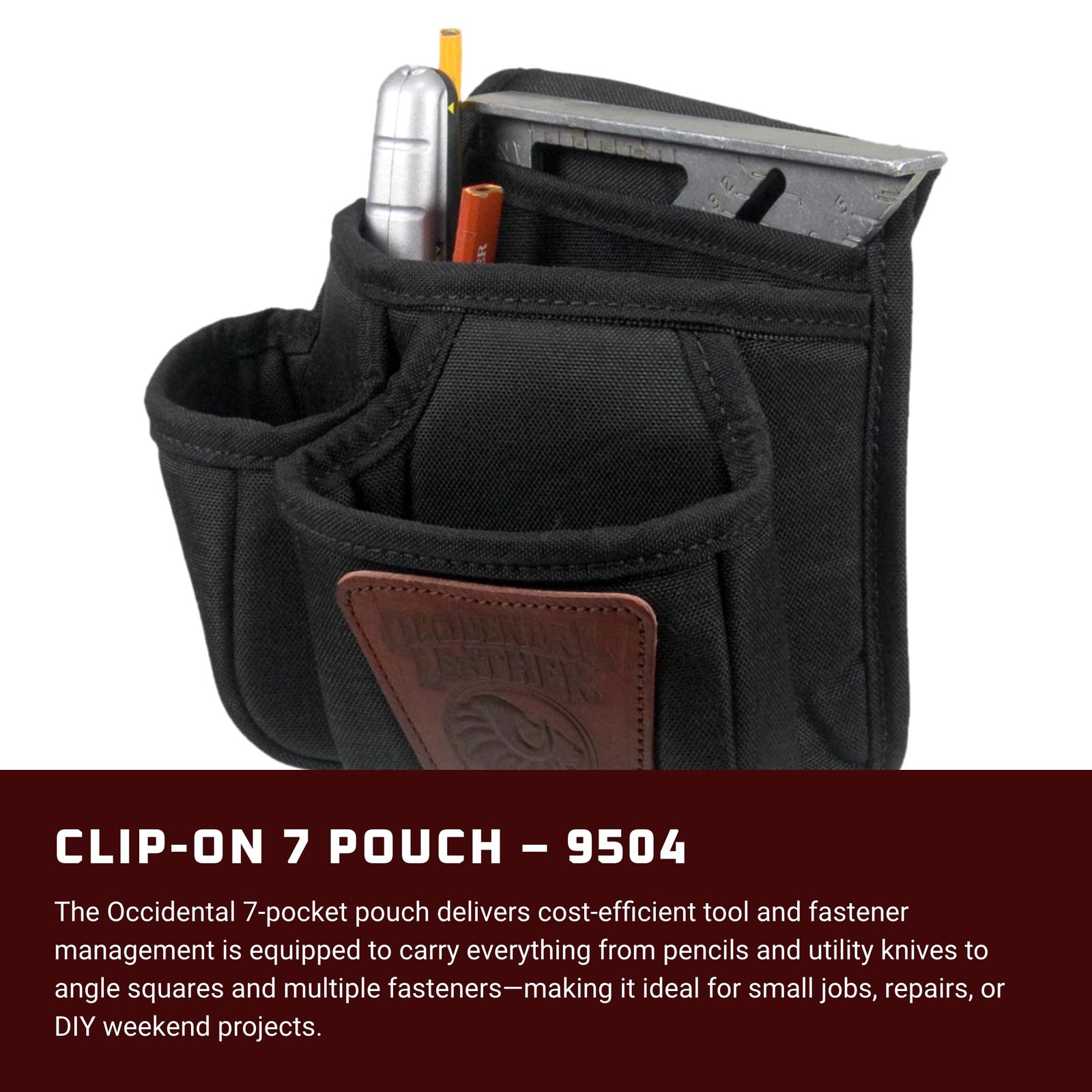 Occidental Leather Clip-On 7 Pouch – 7 Pockets & Tool Holders – Made in USA