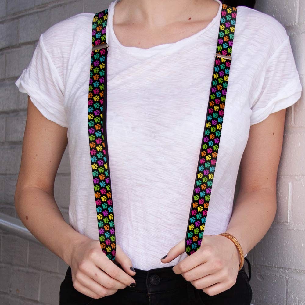 Buckle-Down unisex adults Buckle-down – Paws Suspenders, Paws, One Size,
