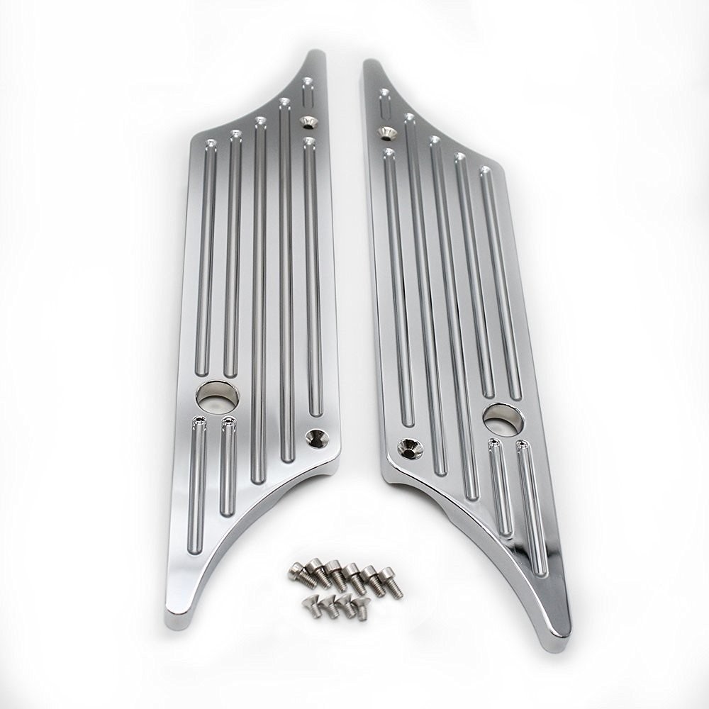 XKMT-Triple Chrome CNC Machined Hard Billet Aluminium Saddlebag Latch Covers …