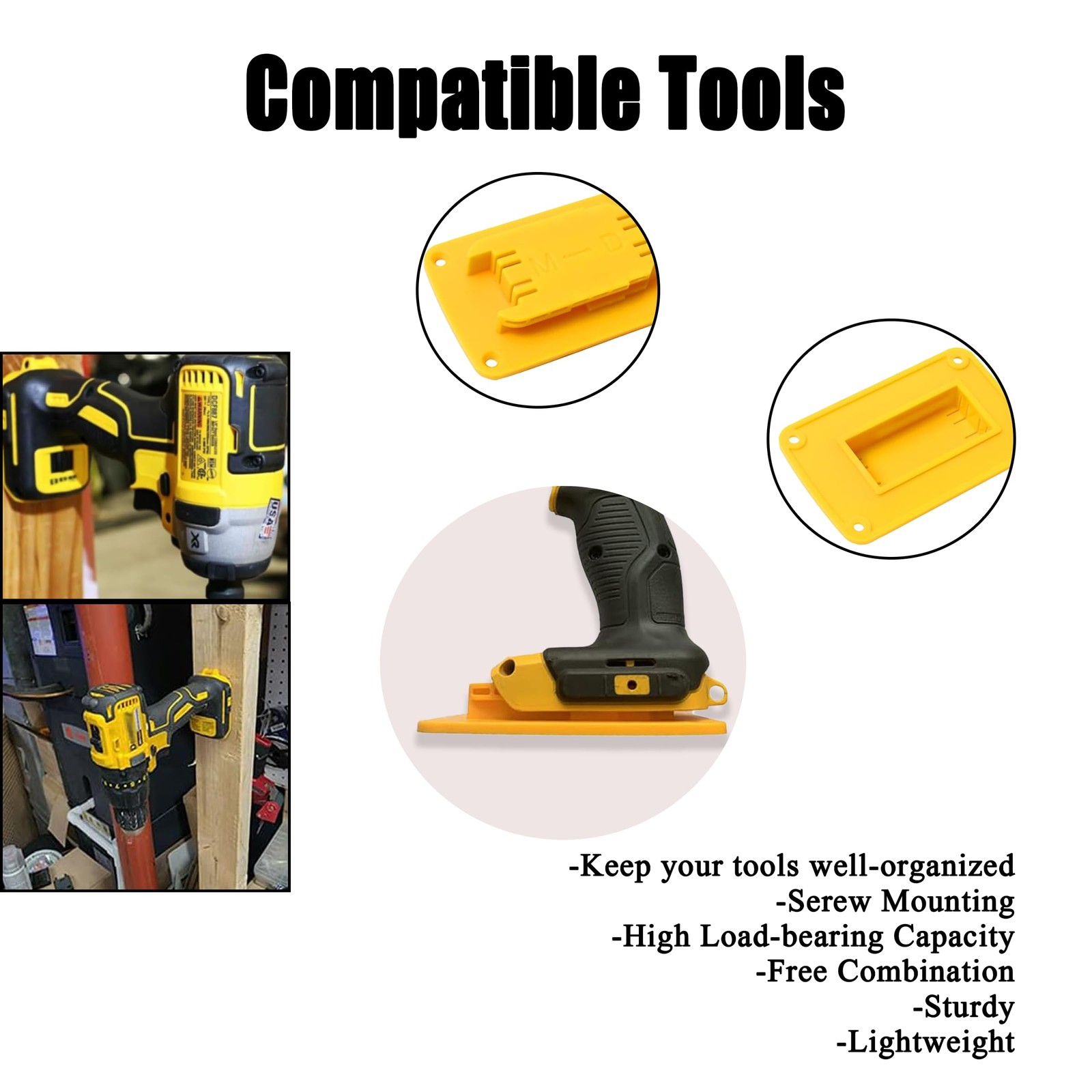 Tool Holders Compatible with Dewalt Drill Driver 20V 12V, Wall Mount Drill Ho…
