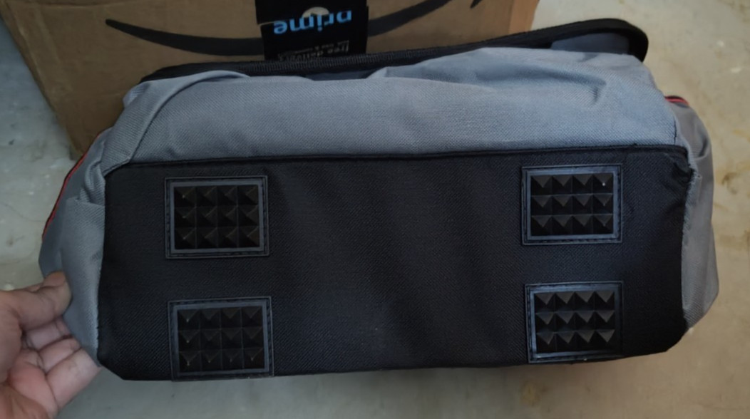 Heavy Duty Polyester Canvas Multi-Functional Tool Exterior 11 in. Black/Grey