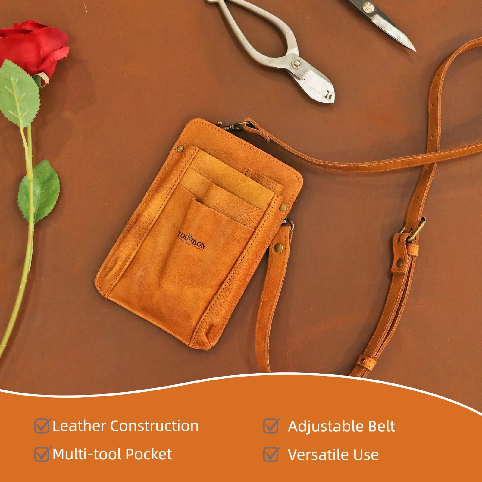 Leather Garden Belt Tools Organizer Pouch Florists Crossbody Girls Bag