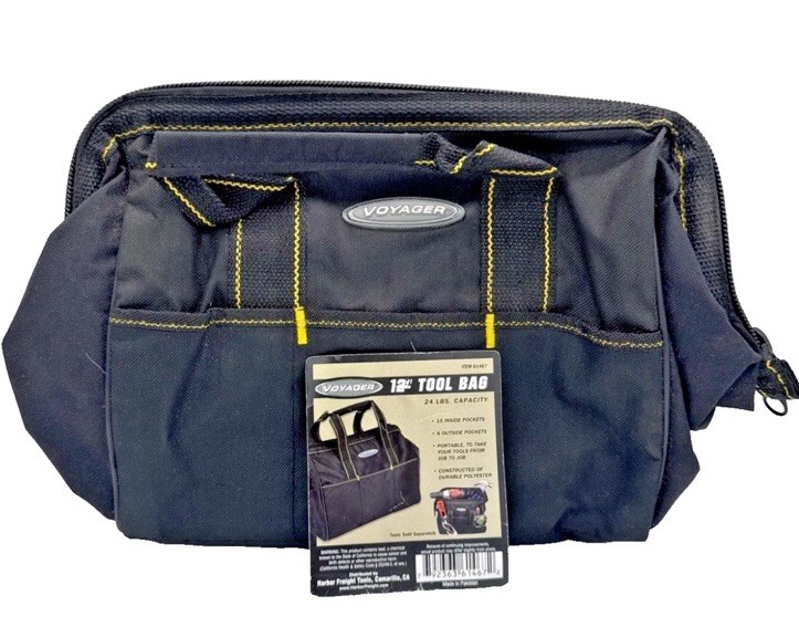 Voyager 12″ Tool Bag 24 lb Capacity 15 Pockets Black w/ Tags New