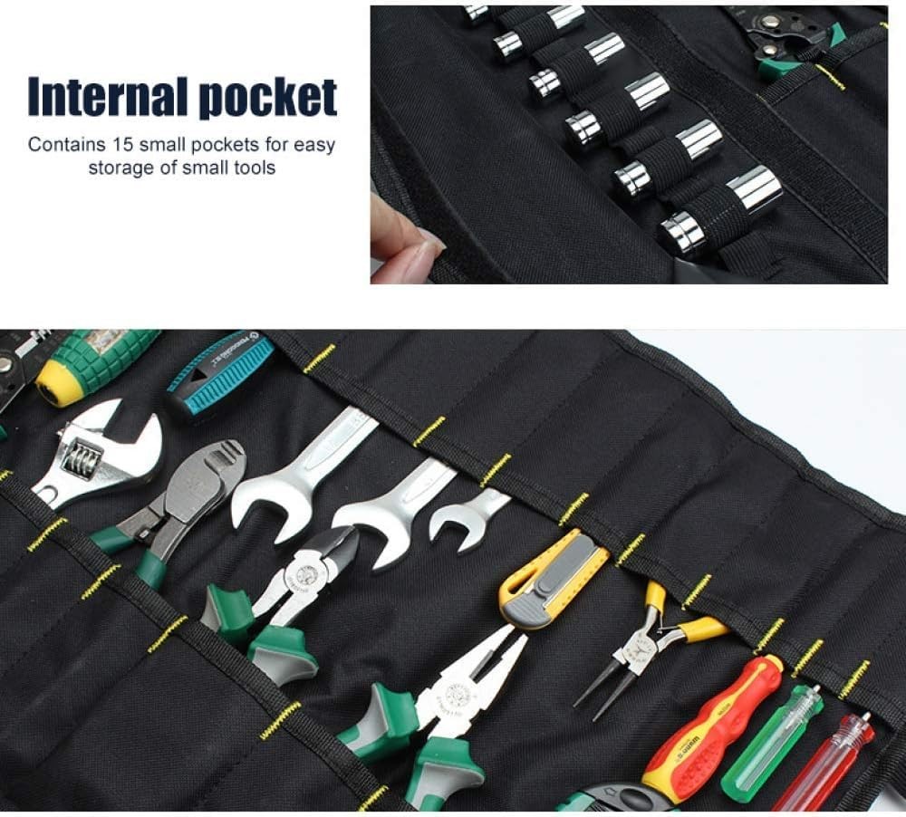 20 Pocket Tool Roll Heavy Duty Bag Organizer Roll Up Pouch Mechanic Electric
