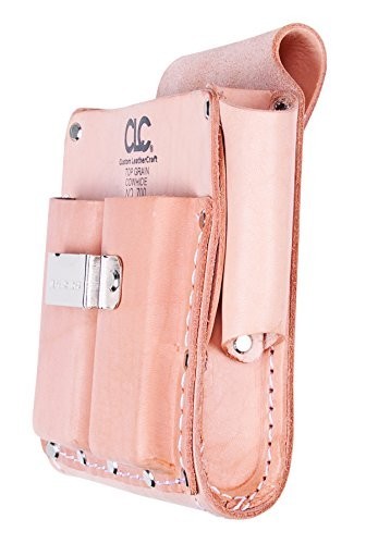 Heavy Duty 5-Pocket Tool Pouch, Durable Leather, Work Gear, Organizer, Tan