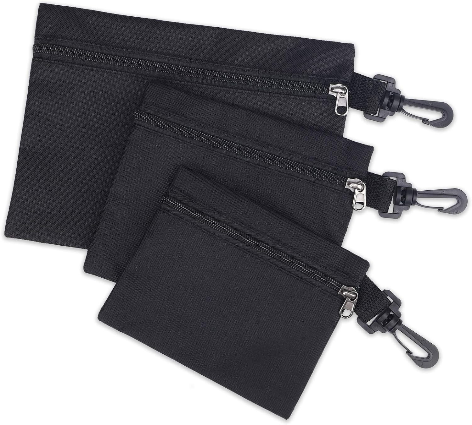 3 Pack Small Zipper Tool Pouch Bags Heavy Duty 600D Oxford Waterproof Multipurpo