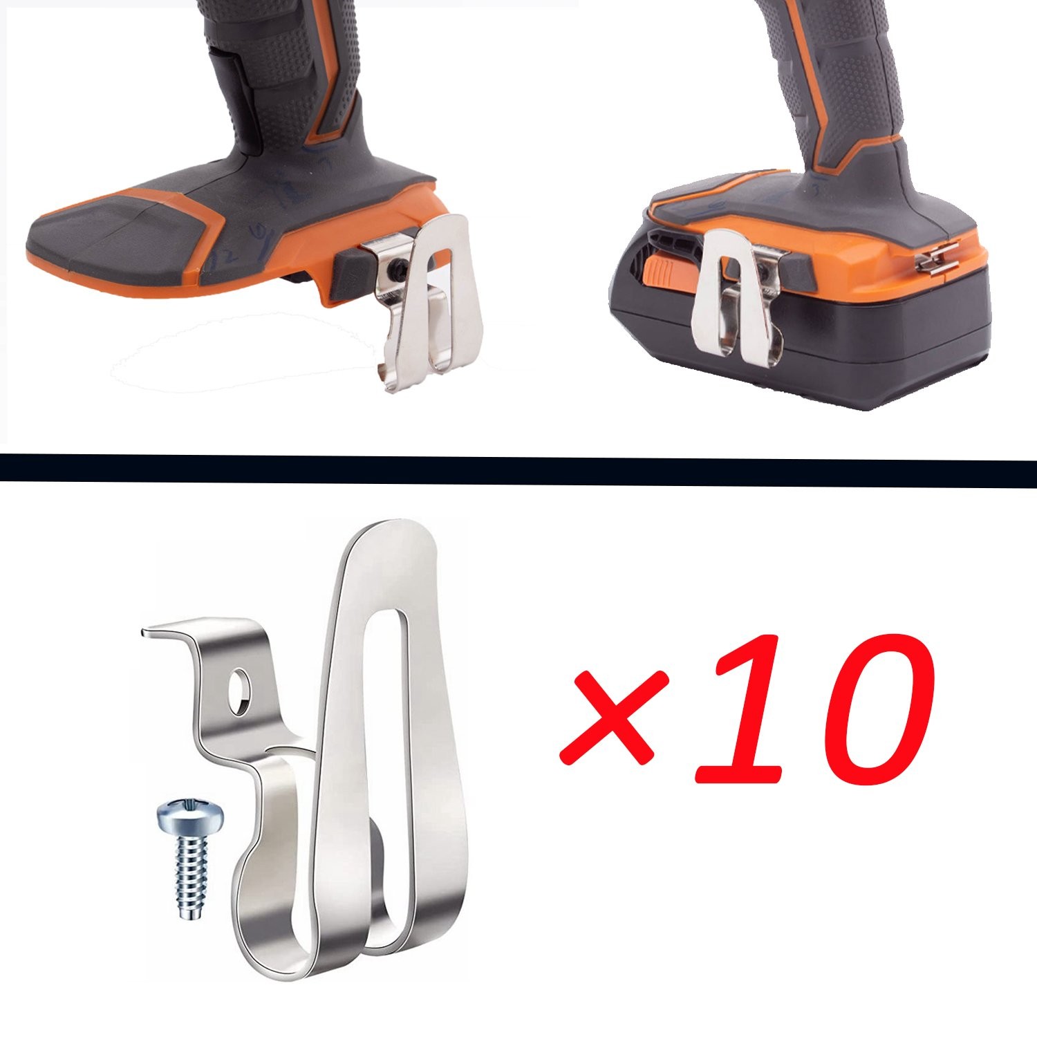 10Pcs Metal Replacement Belt Hook Clip for Ridgid Tool Belt Clips With Screws