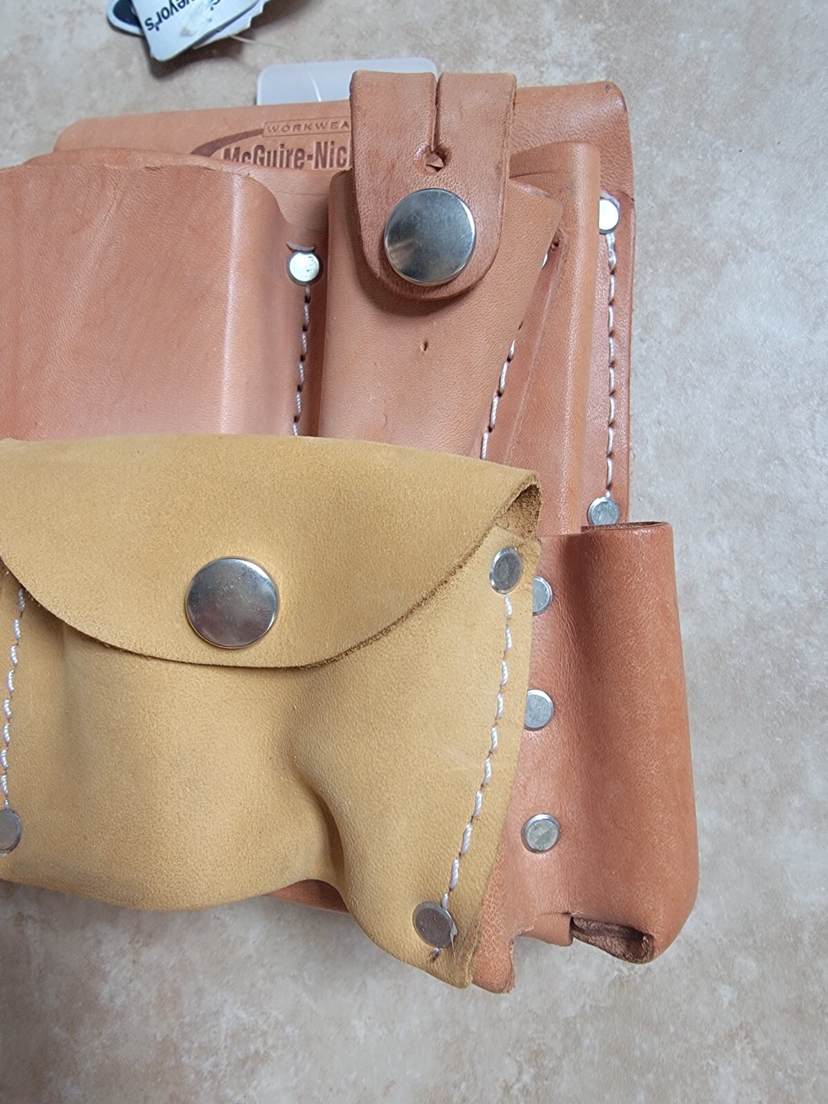 VTG Mcguire Nicholas Leather Toughskin Tool Pouch 7 Pockets 966