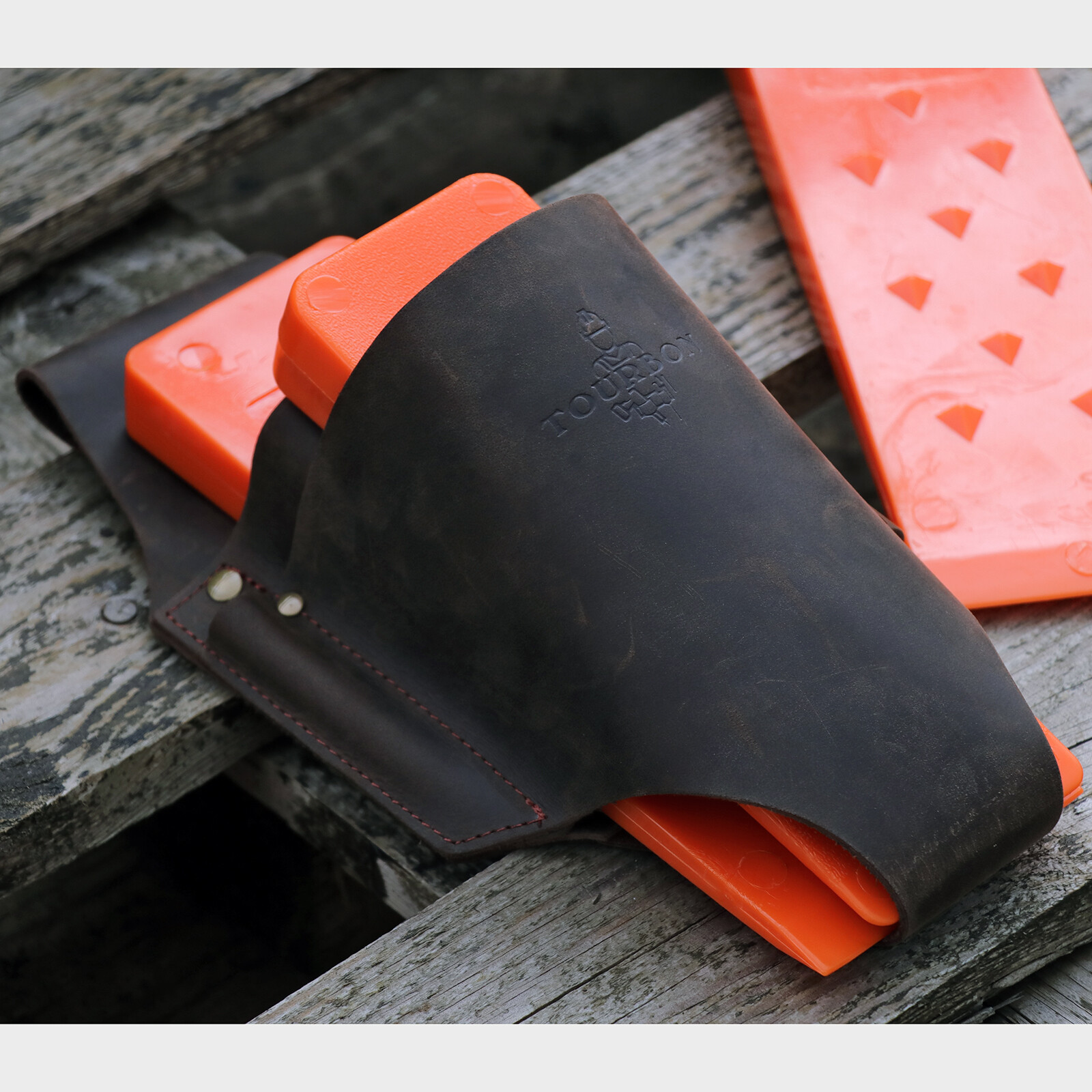 Leather Tool Holder Belt Storage Tree Logger Wedge Holster File Case Bag